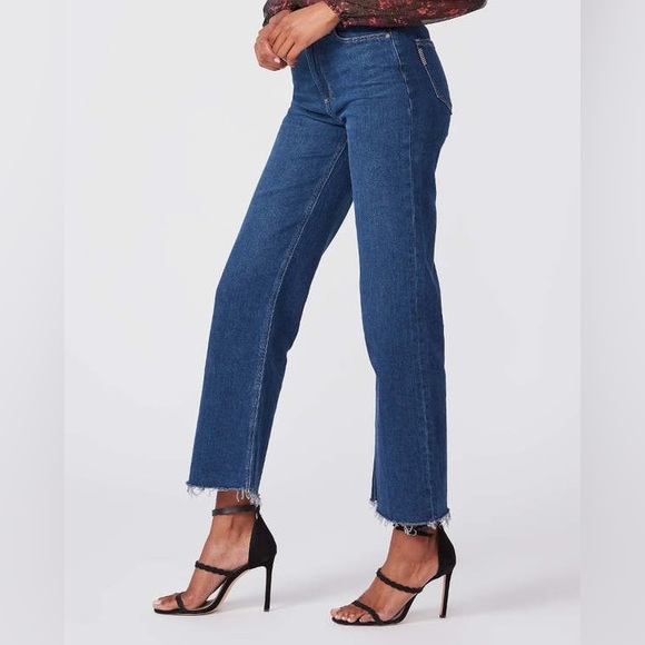 PAIGE Leenah Ankle straight leg jeans in “Gracie Lou” dark wash - Picture 5 of 11